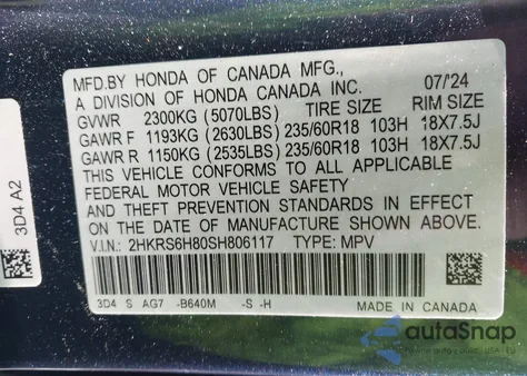 2025 Honda Cr-V Hybrid Sport-L из США, поврежденный, VIN 2HKRS6H80SH806117